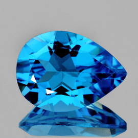9x7 mm {2.20 cts} Pear AAA Fire AAA Swiss Blue Topaz Natural {Flawless-VVS1}
