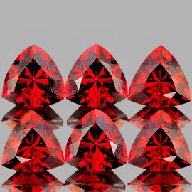 6.00 mm 6 pcs Trilliant Brilliant Cut AAA Fire Natural AAA Red Mozambique Garnet (Flawless-VVS1)--AAA Grade