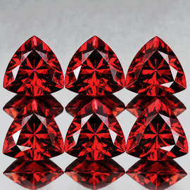 6.00 mm 6 pcs Trilliant Brilliant Cut AAA Fire Natural AAA Red Mozambique Garnet (Flawless-VVS1)--AAA Grade