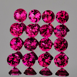 2.25 mm 40 pcs Round Brilliant Machine Cut Natural AAA Raspberry Pink Rhodolite Garnet {Flawless-VVS}