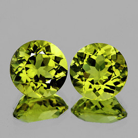 8.00 mm 2pcs Round Brilliant Cut AAA Fire Natural Green Gold Lemon Quartz {Flawless-VVS}