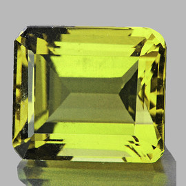 12x10 mm { 5.45 cts } Octagon AAA Fire Natural Green Gold Lemon Quartz {Flawless-VVS}