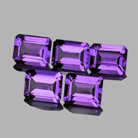 7x5 mm 5pcs Octagon AAA Fire Top Purple Amethyst Natural (Flawless-VVS1}