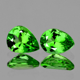 5x4 mm 2 pcs Pear AAA Fire Natural Chrome Green Tsavorite Garnet {Flawless-VVS}