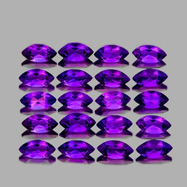 5x2.5 mm 20 pcs Marquise Intense Purple Amethyst Natural {Flawless-VVS}