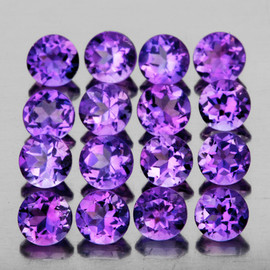 4.00 mm 16 pcs Round Brilliant Luster AAA Purple Amethyst Natural {Flawless-VVS1}