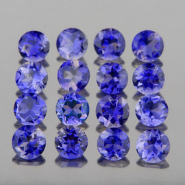 2.00 mm 50 pcs Round AAA Fire Top Bluish Violet Iolite Natural {Flawless-VVS}