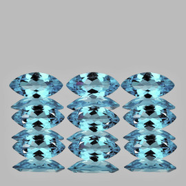 7x3.5 mm 9 pcs Marquise AAA Fire Top Sky Blue Topaz Natural {Flawless-VVS1}