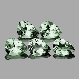 7x5mm 5pcs Pear AAA Fire Natural Green Amethyst {Flawless-VVS1}