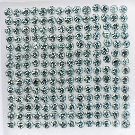 1.70 mm 40 pcs Round Brilliant Machine Cut Extreme Brilliancy Natural Teal Green Sapphire {Flawless-VVS}