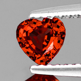 4.50 mm 1 piece Heart AAA Fire Intense Red Orange Sapphire Natural {Flawless-VVS}--AAA Grade
