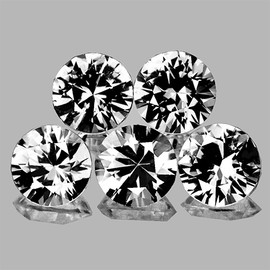 4.60 mm 5 pcs Round Brilliant Cut AAA Fire Diamond White Zircon Natural {Flawless-VVS1}