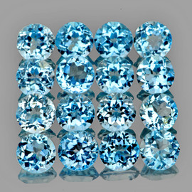 2.70 mm 30 pcs Round Brilliant Cut AAA Fire Natural Sky Blue Topaz {Flawless-VVS}