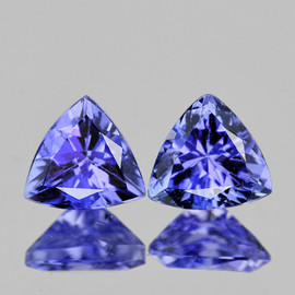 4.70 mm 2 pcs Trilliant AAA Fire Top Purple Blue Tanzanite Natural {Flawless-VVS}