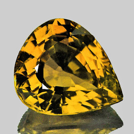 7.5x6.5 mm {1.09 cts} Pear AAA Fire Vivid Golden Yellow Tourmaline Natural {Flawless-VVS}