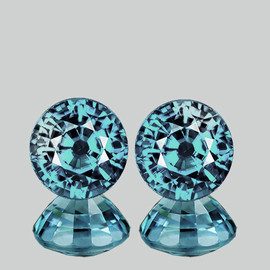 6.00 mm 2 pcs Round Best AAA Fire AAA Electric Blue Zircon Natural{Flawless-VVS1}--AAA Grade