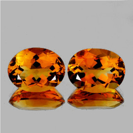 8x6 mm 2 pcs Oval AAA Fire AAA Madeira Golden Orange Citrine Natural (Flawless-VVS}--AAA Grade