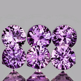 3.20 mm 6 pcs Round Brilliant Cut AAA Fire Top Violet Sapphire {Flawless-VVS}