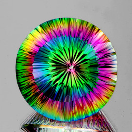 15.00 mm 1 pcs Round Concave Cut AAA Fire Rainbow Mystic Quartz Natural {Flawless-VVS1}