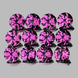 3.20 mm 12 pcs Round Best AAA Fire AAA Raspberry Pink Purple Rhodolite Garnet Natural (Umbalite){Flawless-VVS1}