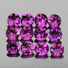 3.50 mm 12 pcs Round Best AAA Fire AAA Magenta Purple Rhodolite Garnet Natural (Umbalite){Flawless-VVS1}