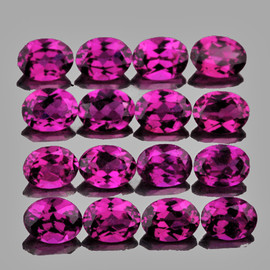 4x3 mm 16 pcs Oval AAA Fire Raspberry Pink Purple Rhodolite Garnet Natural (Umbalite){Flawless-VVS}