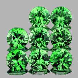 3.80 mm 7 pcs { 1.62 cts} Round Best AAA Fire Natural Chrome Green Tsavorite Garnet (Flawless-VVS)--AAA Grade
