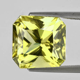 10.00 mm { 5.19 cts} Square Radiant Cut AAA Fire Natural Canary Yellow Apatite Natural {Flawless-VVS}