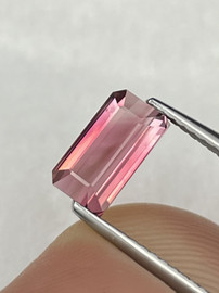 7x4.50 mm { 0.95 cts} Rectangle AAA Luster AAA Peach Pink Tourmaline Natural { Flawless-VVS }