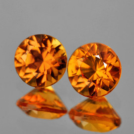 3.80 mm 2 pcs Round Machine Cut Best AAA Fire AAA Golden Orange Sapphire Natural {Flawless-VVS1}--AAA Grade
