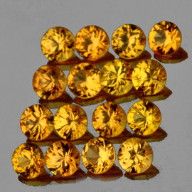 1.50 mm 50 pcs Round Brilliant Machine Cut AAA Golden Yellow Sapphire Natural {Flawless-VVS1}