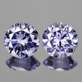 4.20 mm 2pcs Round Brilliant Cut Extreme Brilliancy Natural Violet Blue Sapphire {Flawless-VVS}--AAA Grade