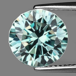 5.20 mm Round Brilliant Cut Extreme Brilliancy Fire Natural Platinum Blue Zircon {Flawless-VVS)