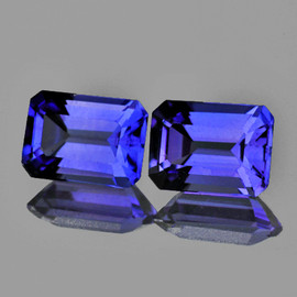 6x4 mm 2pcs Octagon Emerald Cut AAA Fire Intense Purple Blue Tanzanite Natural {Flawless-VVS1}--AAA Grade
