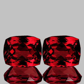 12x10 mm 2 pcs Cushion AAA Fire Natural Crimson Red Topaz {Flawless-VVS1}