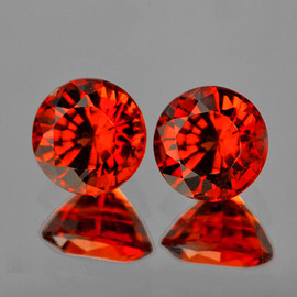 5.00 mm 2 pcs Round AAA Fire Intense Mandarin Orange Spessartite Garnet Natural {Flawess-VVS}