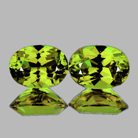 5.5x4 mm 2 pc Oval AAA Fire AAA Green Yellow Mali Garnet Natural {Flawless-VVS}--AAA Grade