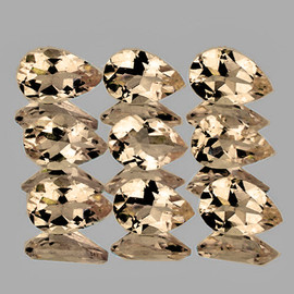 5x3 mm 9 pcs Pear AAA Fire Natural Golden Pink Morganite {Flawless-VVS}