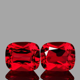 14x12 mm 2 pcs {23.48 cts} Cushion AAA Fire Natural Crimson Red Topaz {Flawless-VVS1}