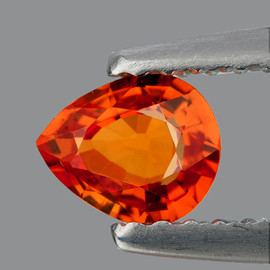 6.5x5 mm {0.95 cts} Pear AAA Fire Intense Orange Sapphire Natural (Flawless-VVS}