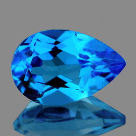 9x6 mm 1 pcs Pear AAA Fire AAA Swiss Blue Topaz Natural {Flawless-VVS1}