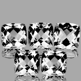 7.00 mm 5 pcs Cushion AAA Fire Natural Diamond White Topaz {Flawless-VVS1}