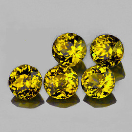 3.50 mm 5 pc Round AAA Fire Intense AAA Golden Yellow Mali Garnet Natural {Flawless-VVS}--AAA Grade