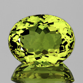 18x15 mm { 15.33 cts} Oval AAA Fire Natural Green Gold Lemon Quartz {Flawless-VVS1}