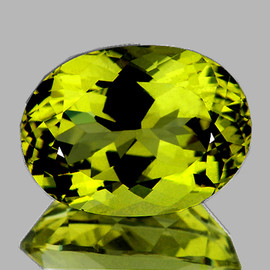 15.5x12 mm { 9.82 cts} Oval Brilliant Cut AAA Fire Intense Green Gold Lemon Quartz Natural {Flawless-VVS}