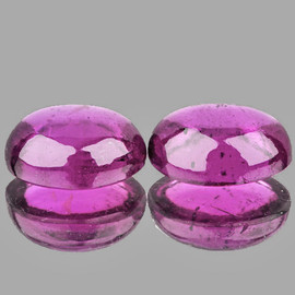 9x7 mm 2pcs Oval Cabochon AAA Fire Natural Pink Purple Rhodolite Garnet