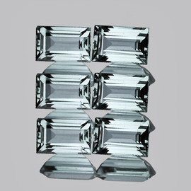 5x3 mm 6 pcs Baguette Machine Cut AAA Fire Natural Soft Blue Aquamarine {Flawless-VVS}