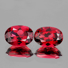 7x5 mm 2 pcs Oval AAA Fire Cherry Red Rhodolite Garnet Natural {Flawless-VVS1}