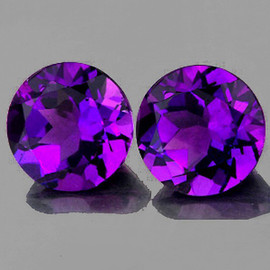 7.00 mm 2 pcs Round AAA Fire Intense Royal Purple Amethyst Natural {Flawless-VVS1}