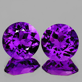 10.00 mm 2 pcs Round Best AAA Fire Intense Purple Amethyst Natural {Flawless-VVS1}